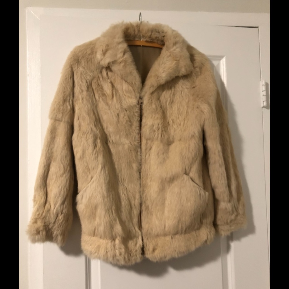 Vintage Genuine Rabbit Fur Coat
